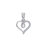Twisted Heart Diamond Pendant 10K White Gold